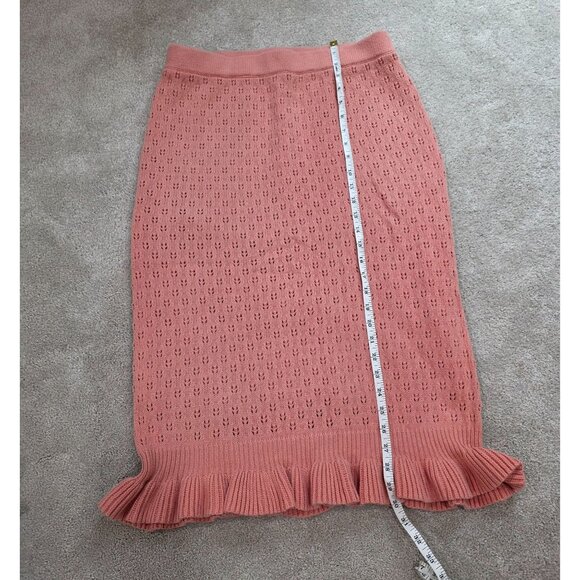 Lauren Conrad XXL Pink Knit Skirt With Ruffle Hem - Picture 2 of 8